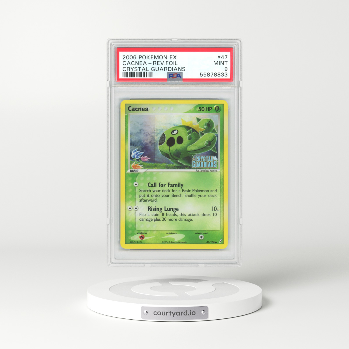 2006 EX Crystal Guardians #47 Cacnea - Holo (PSA 9 MINT)