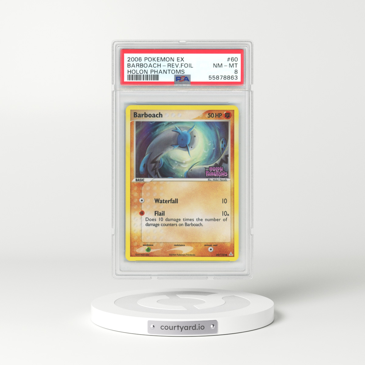 2006 EX Holon Phantoms #60 Barboach - Holo (PSA 8 NM-MT)