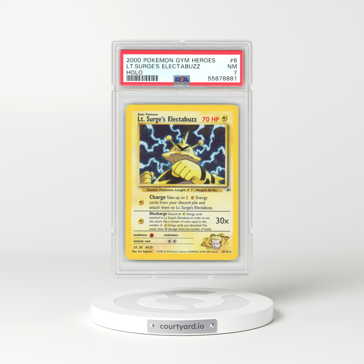 2000 Gym Heroes #6 Lt. Surge's Electabuzz - Holo (PSA 7 NM)