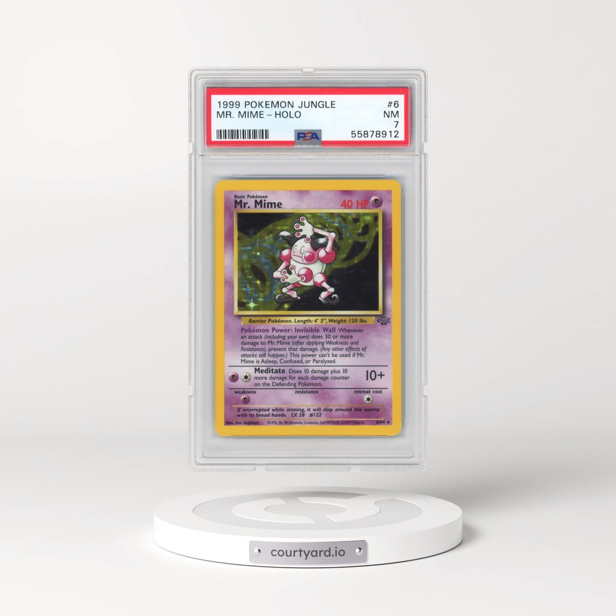 1999 Pokémon Jungle #6 Mr. Mime - Holo (PSA 7 NM)