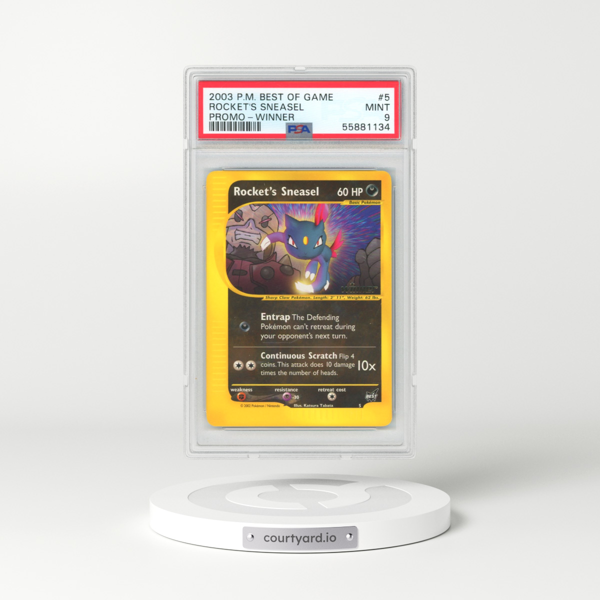 2003 Pokémon Best of Game Promo #5 Rocket's Sneasel - Winner (PSA 9 MINT)