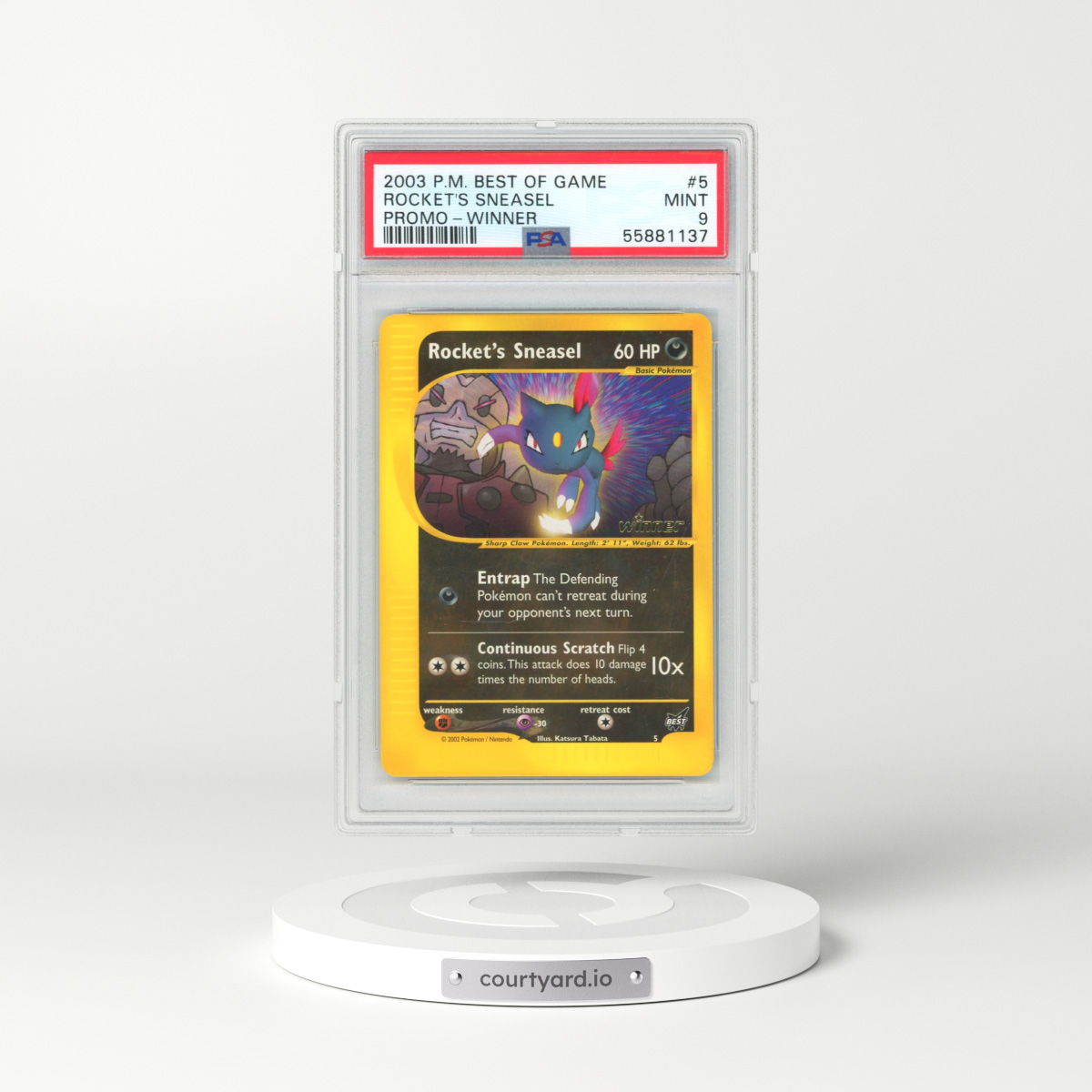 2003 Pokémon Best of Game Promo #5 Rocket's Sneasel - Winner (PSA 9 MINT)