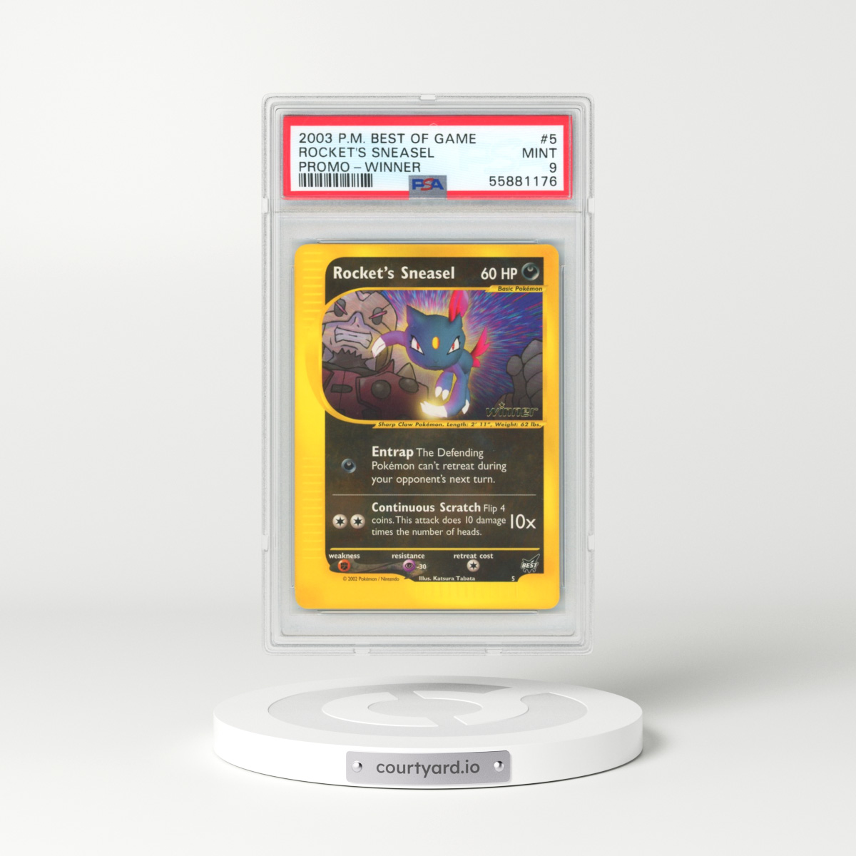 2003 Pokémon Best of Game Promo #5 Rocket's Sneasel - Winner (PSA 9 MINT)