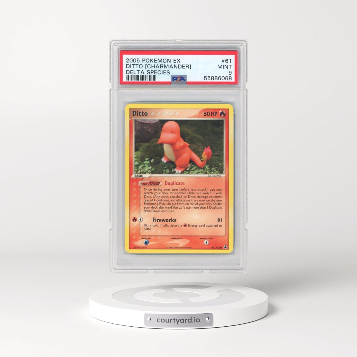2005 Pokémon EX Delta Species #61 Ditto [Charmander] (PSA 9 MINT)