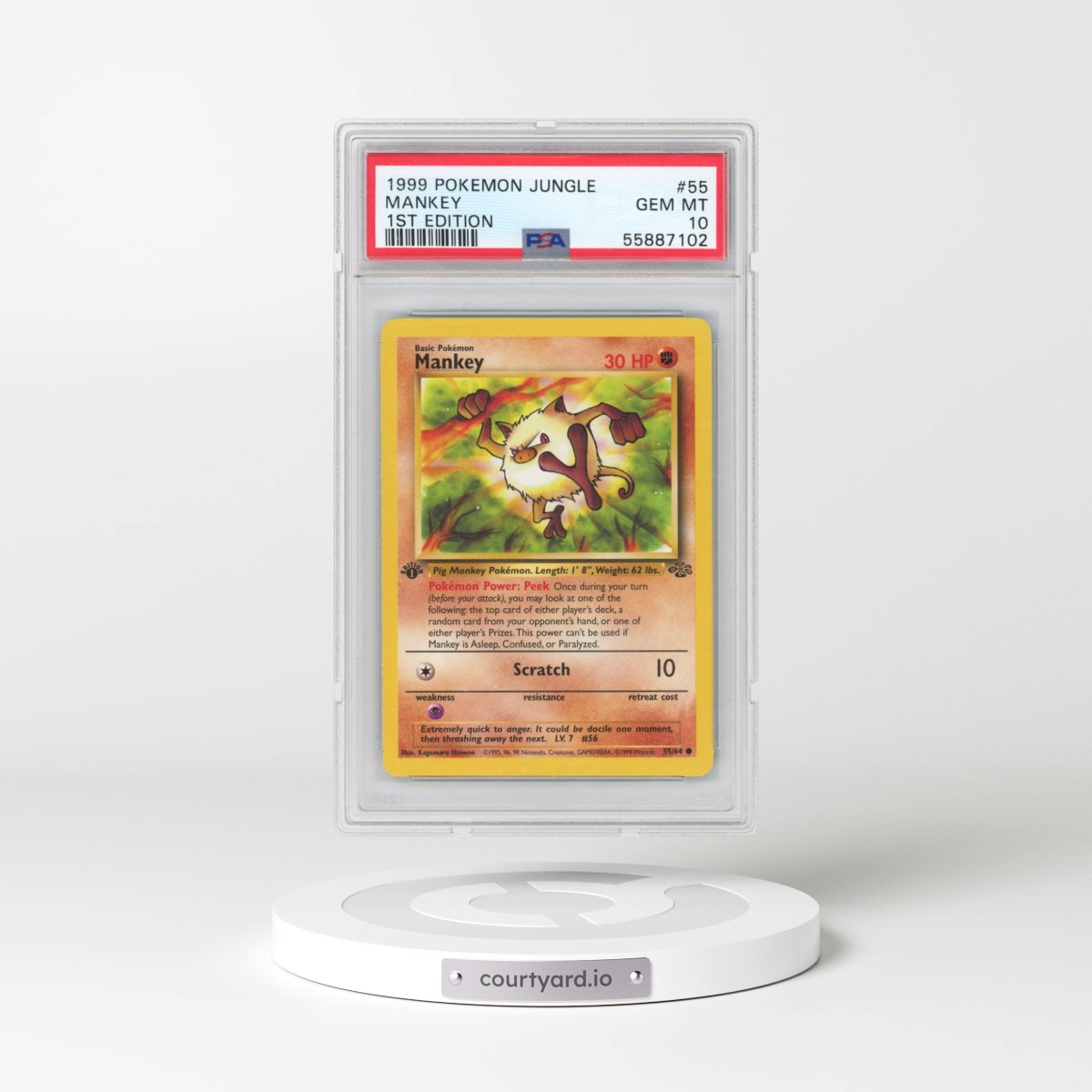 1999 Pokémon Jungle #55 Mankey - 1st Edition (PSA 10 GEM MINT)