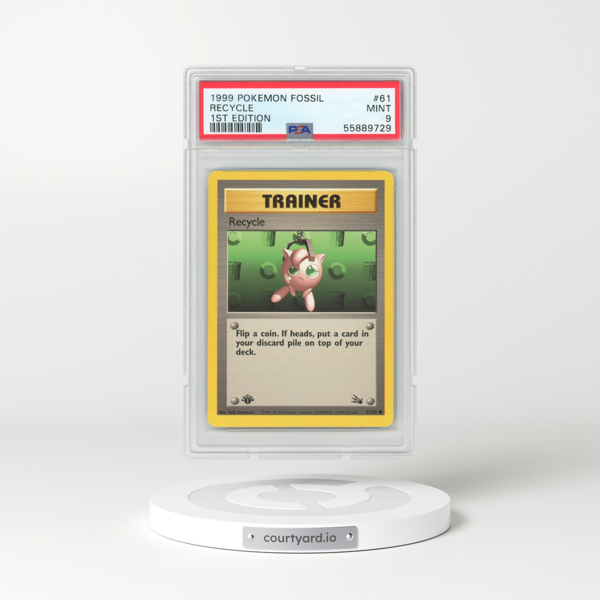 1999 Fossil #61 Recycle - 1st Edition (PSA 9 MINT)