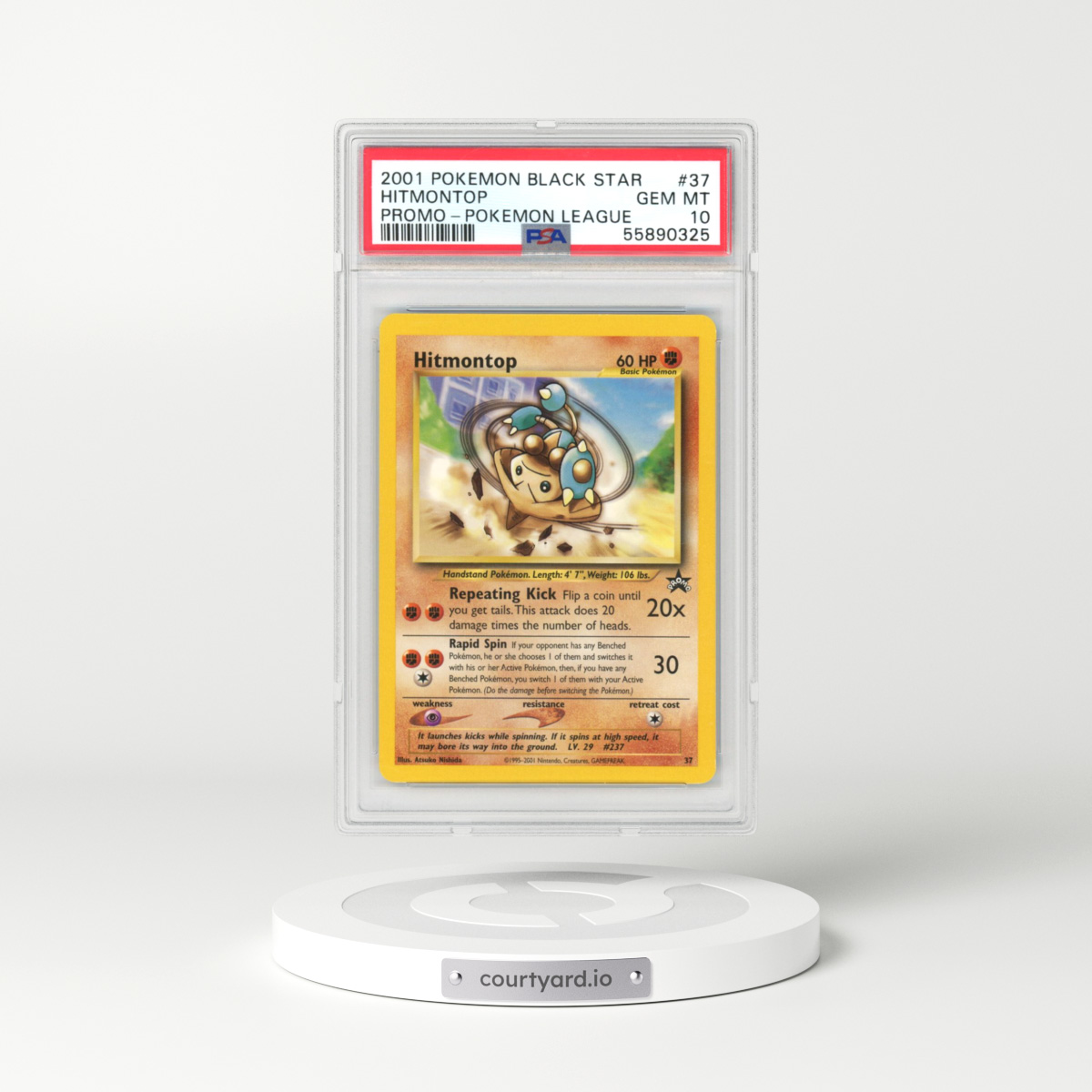 1999 Black Star Promos #37 Hitmontop - Pokémon League (PSA 10 GEM MINT)