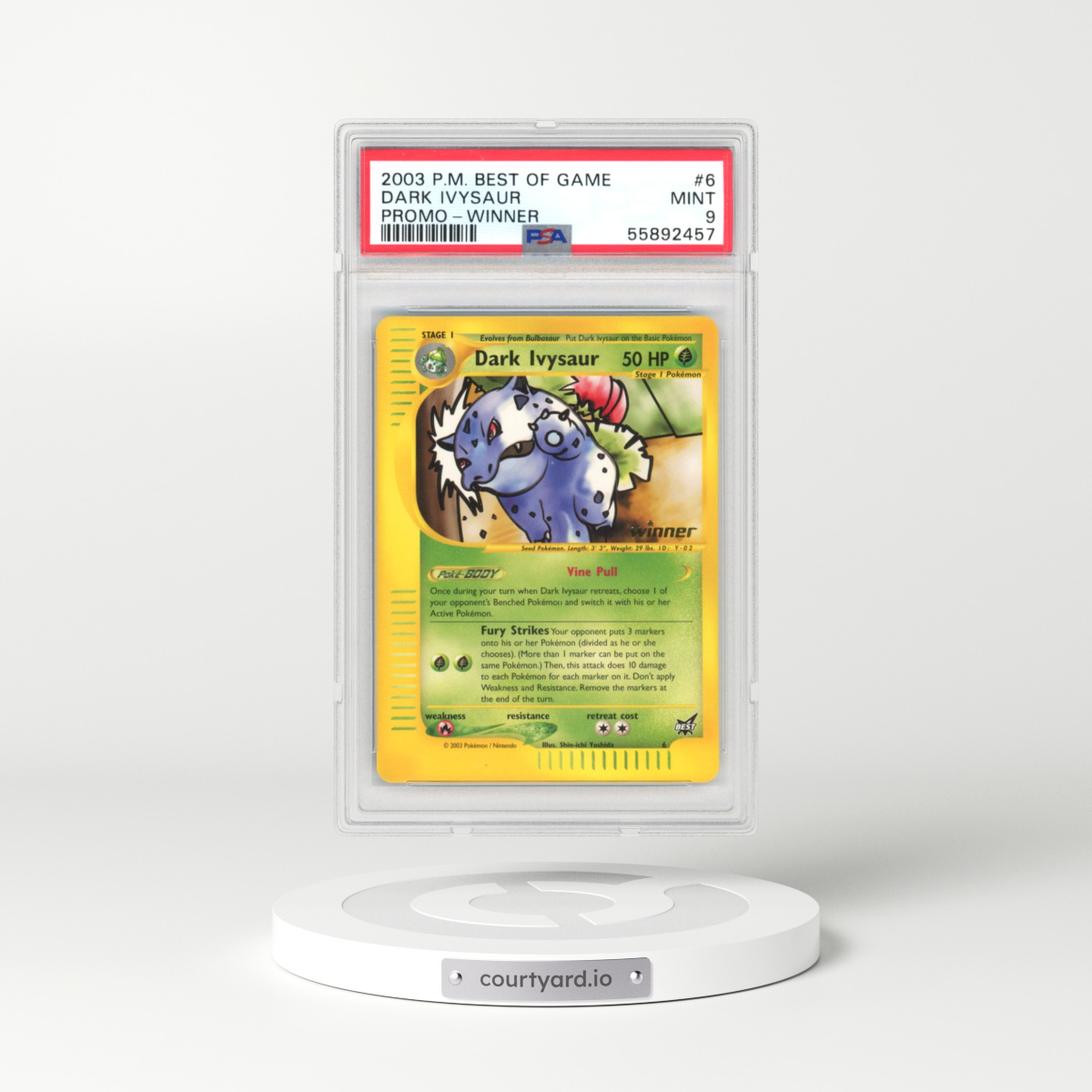 2003 Pokémon Best of Game Promo #6 Dark Ivysaur - Winner (PSA 9 MINT)