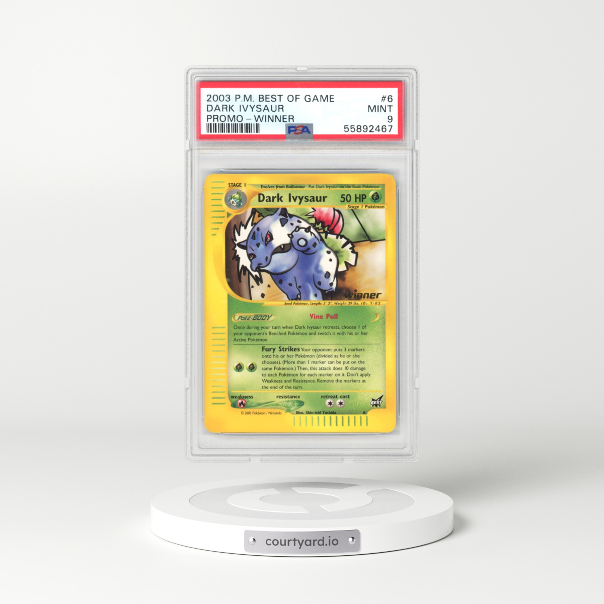 2003 Pokémon Best of Game Promo #6 Dark Ivysaur - Winner (PSA 9 MINT)