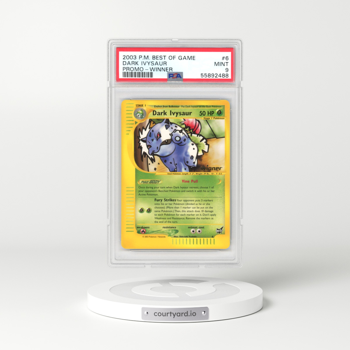 2003 Pokémon Best of Game Promo #6 Dark Ivysaur - Winner (PSA 9 MINT)