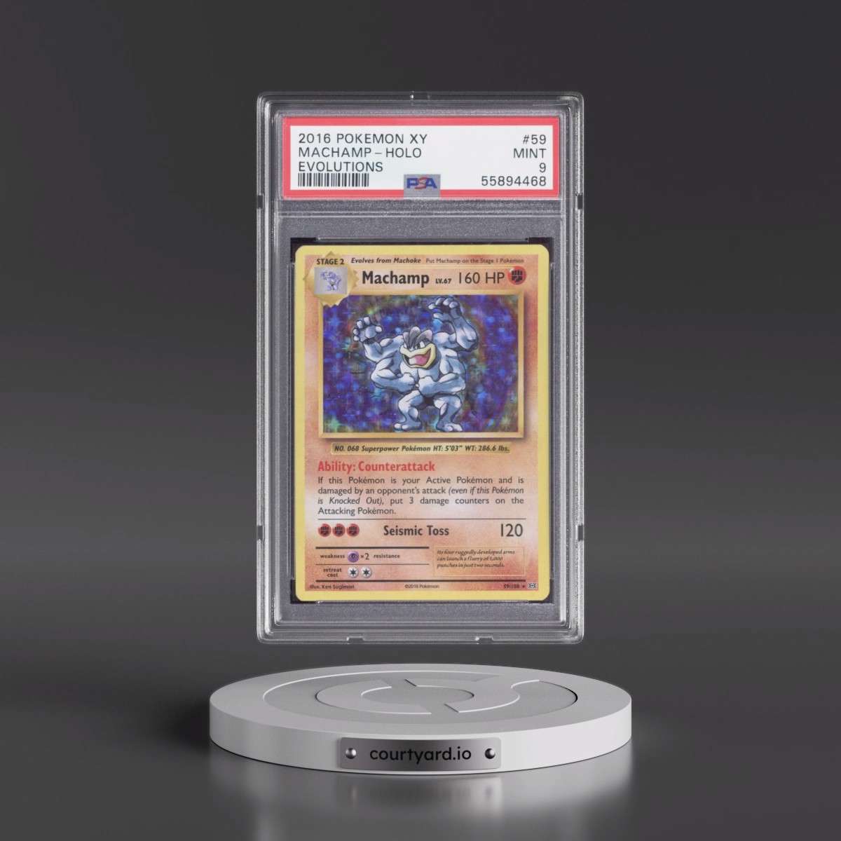 2016 Pokémon XY Evolutions #59 Machamp - Holo (PSA 9 MINT)