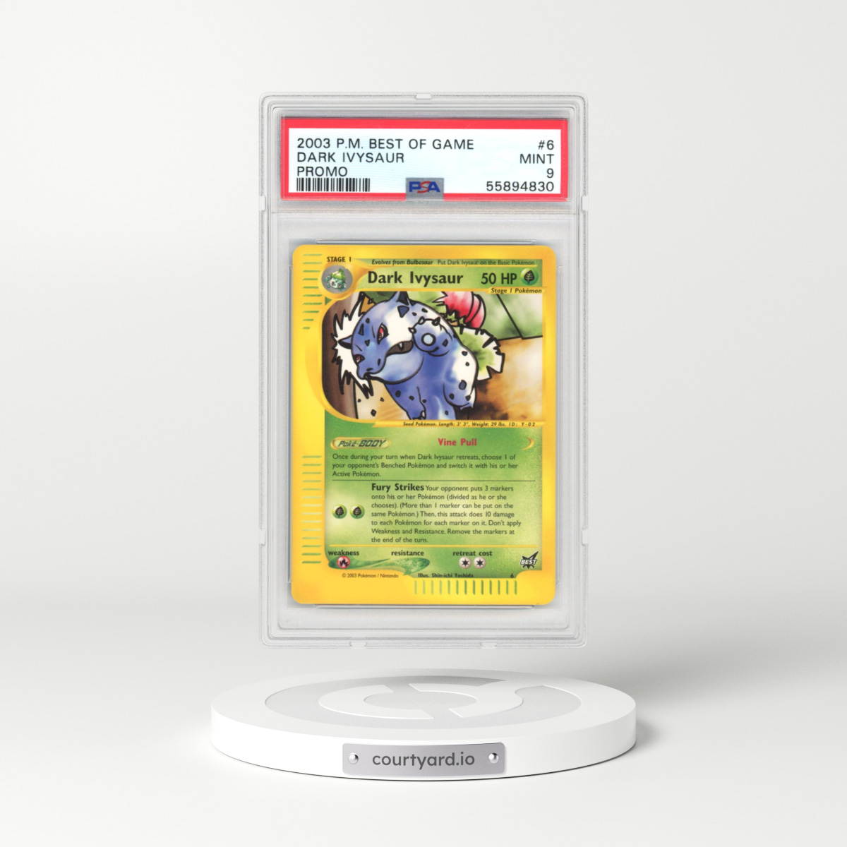 2003 Pokémon Best of Game Promo #6 Dark Ivysaur (PSA 9 MINT)