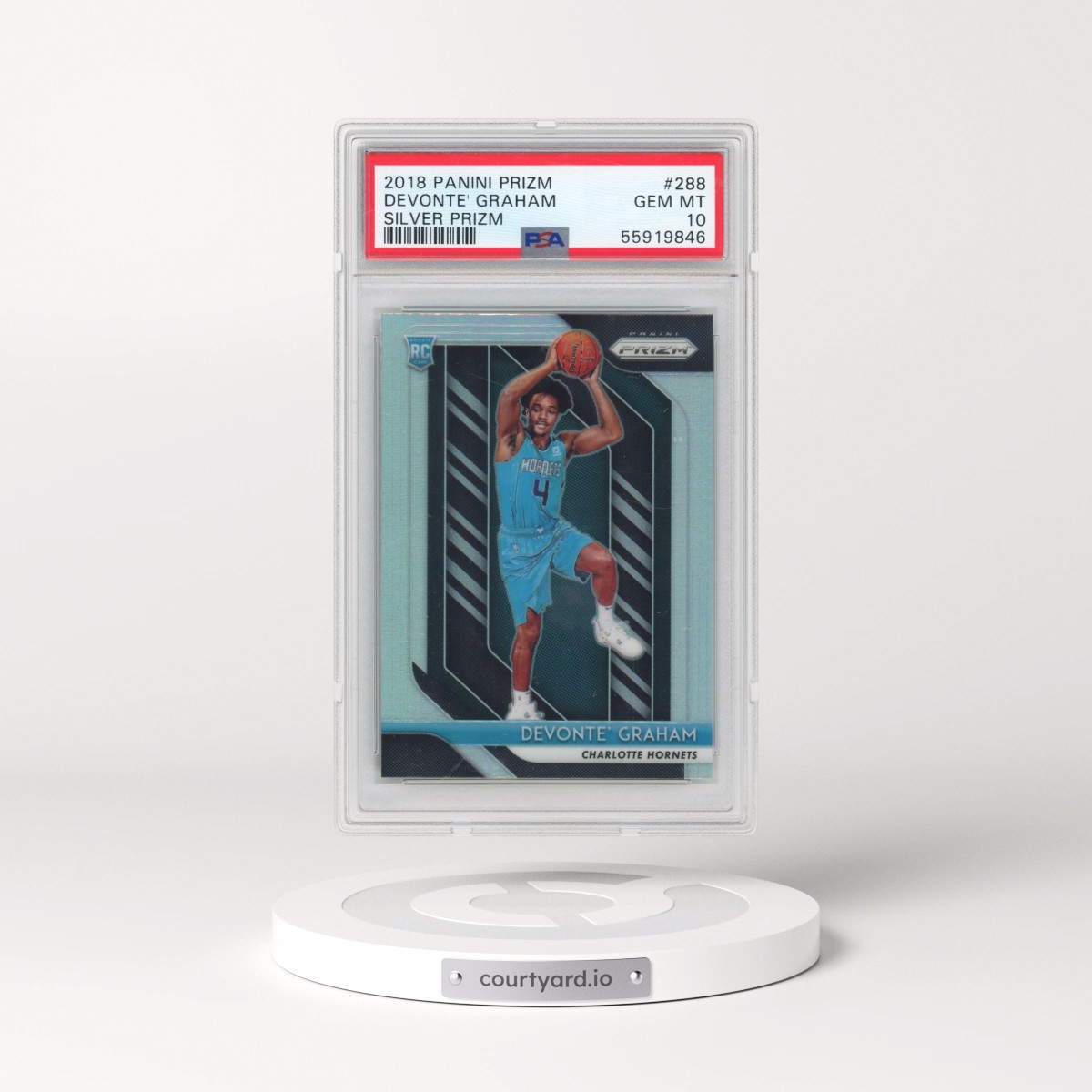 2018 Panini Prizm #288 Devonte' Graham - Silver Prizm (PSA 10 GEM MINT)