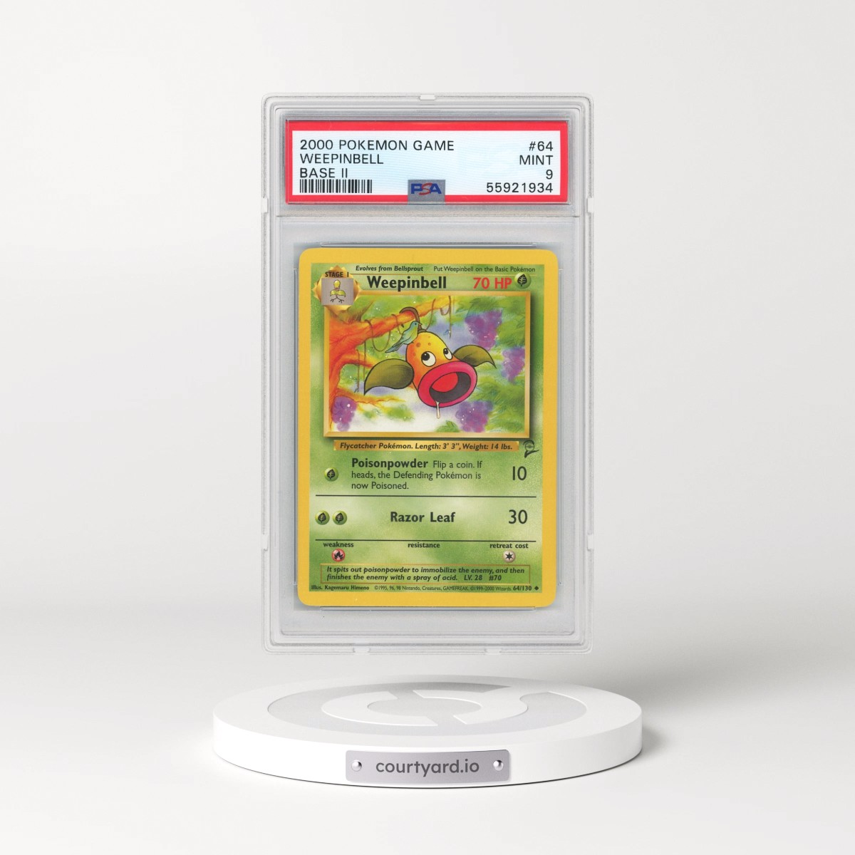 2000 Pokémon Game Base II #64 Weepinbell (PSA 9 MINT)
