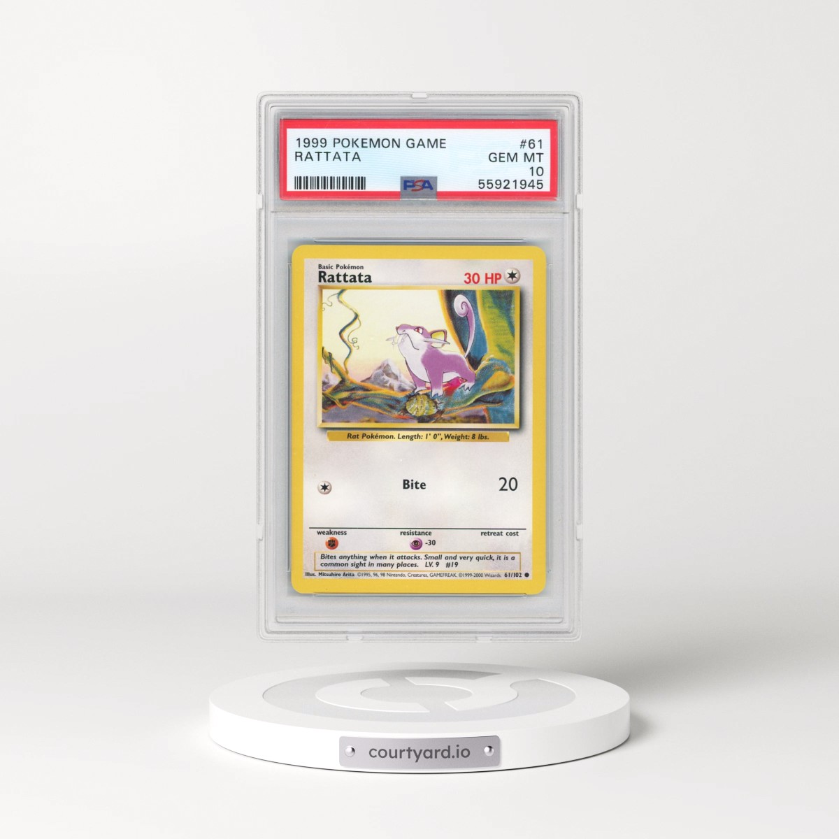 1999 Pokémon Game #61 Rattata (PSA 10 GEM MINT)