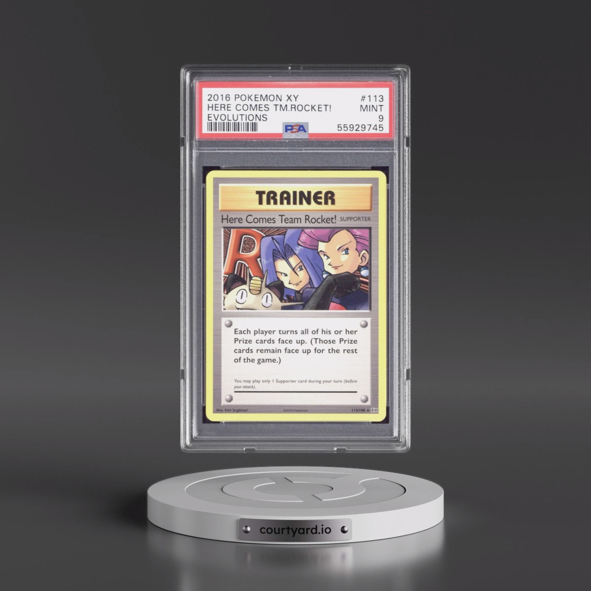 2016 Pokémon XY Evolutions #113 Here Comes Team Rocket! (PSA 9 MINT)