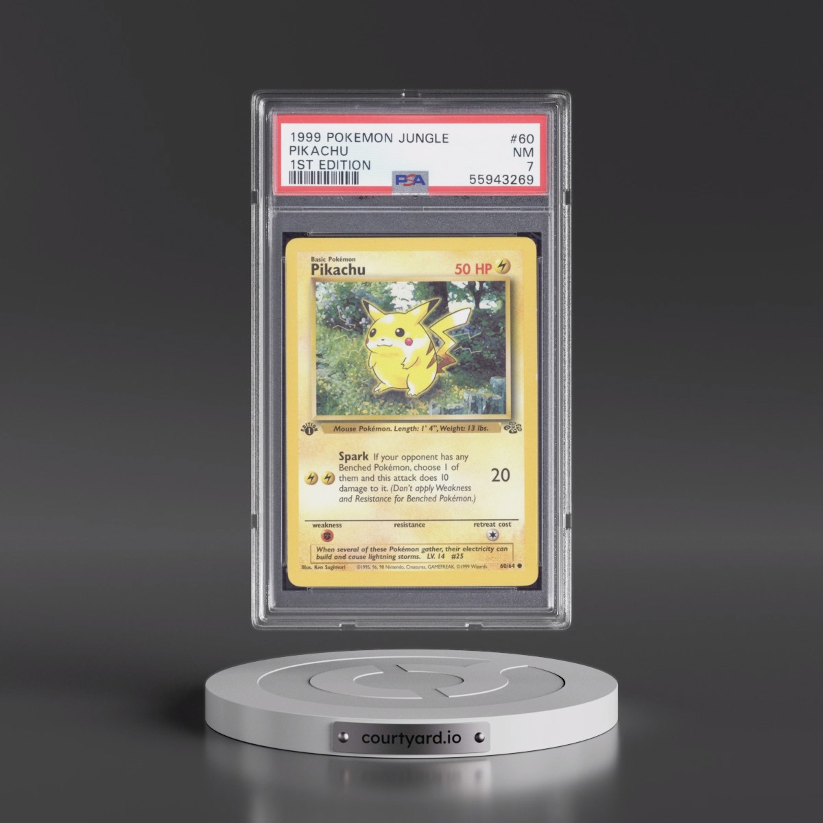 1999 Pokémon Jungle #60 Pikachu - 1st Edition (PSA 7 NM)