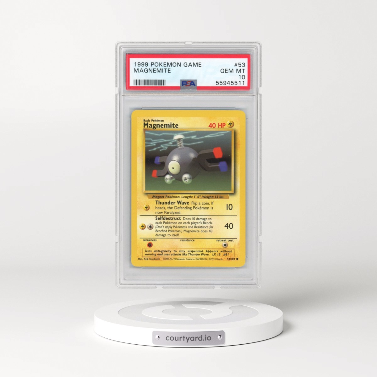 1999 Pokémon Game #53 Magnemite (PSA 10 GEM MINT)