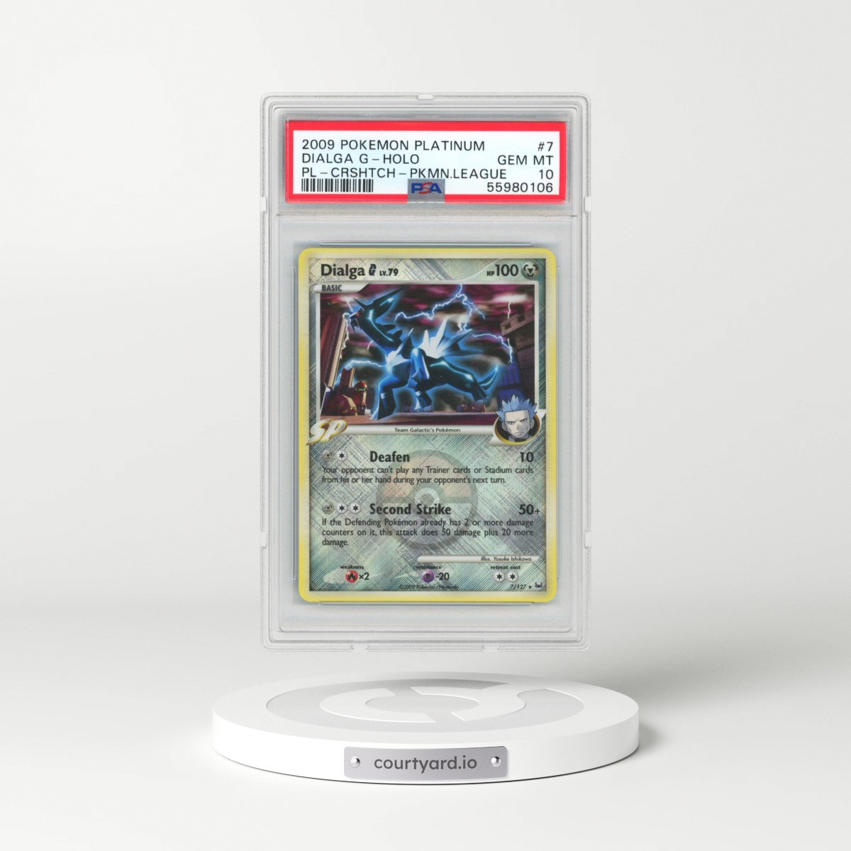 2009 Pokémon Platinum #7 Dialga G - Holo Crosshatch-2009 Pokemon League (PSA 10 GEM MINT)