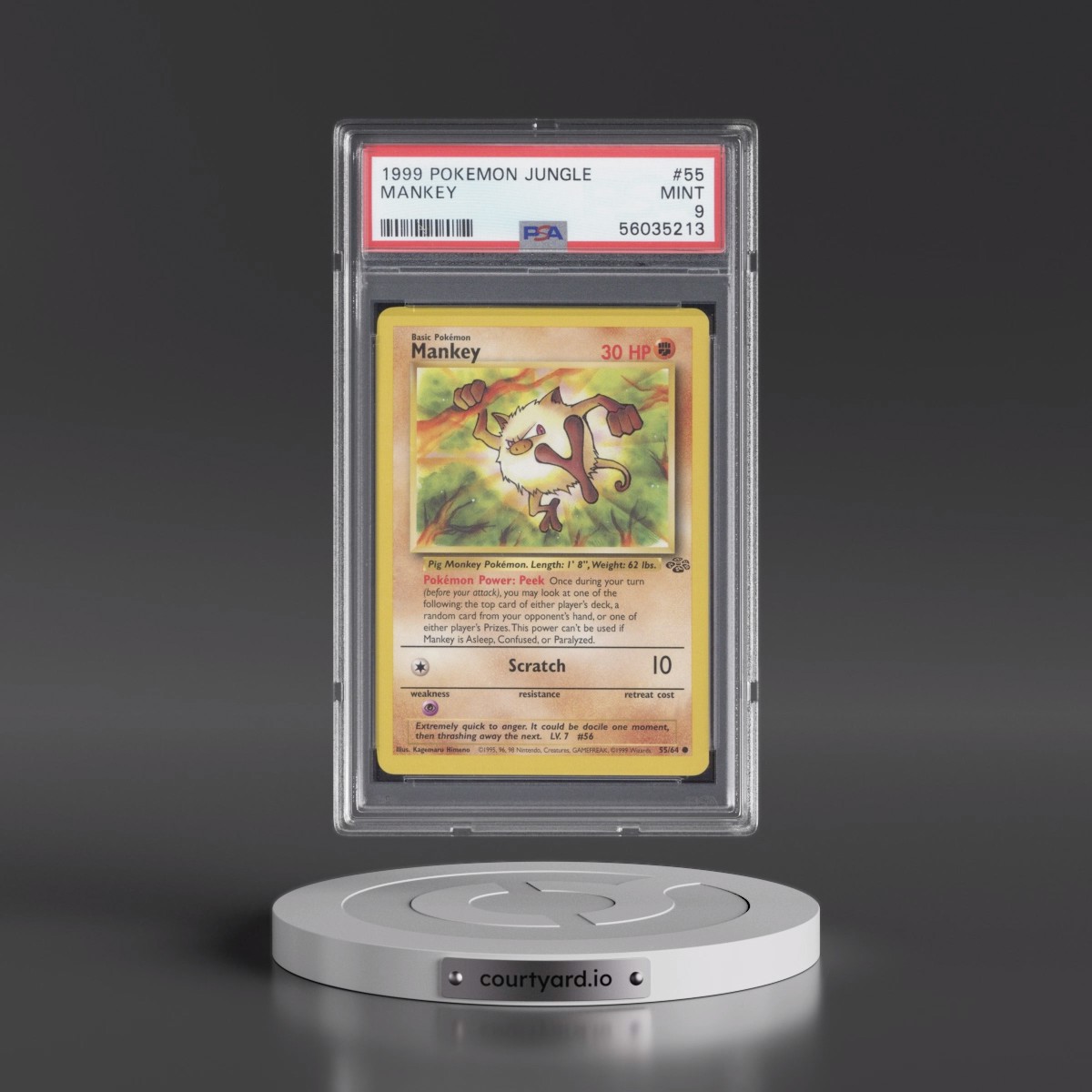 1999 Pokémon Jungle #55 Mankey (PSA 9 MINT)