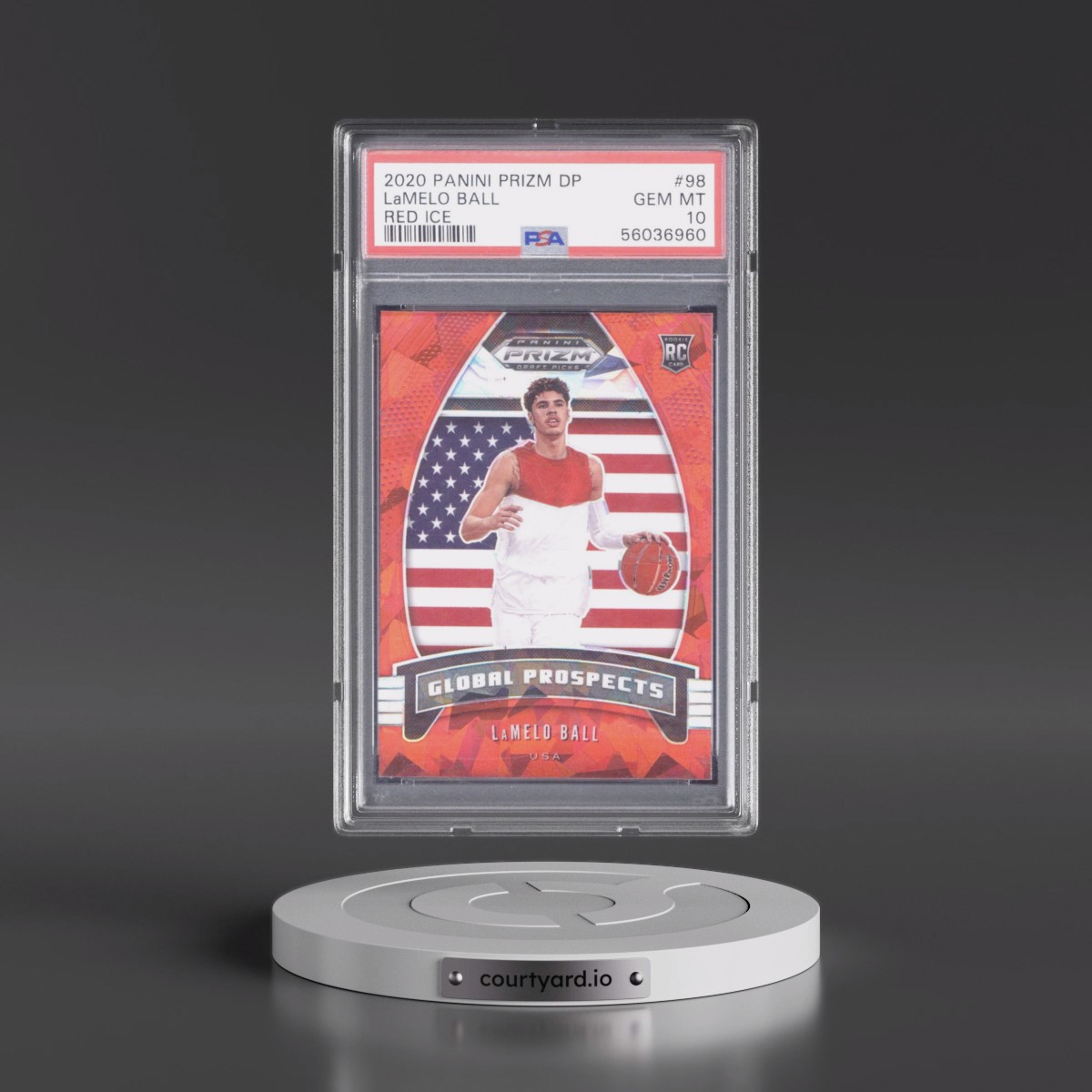 2020 Panini Prizm Draft Picks #98 LaMelo Ball - Red Ice (PSA 10 GEM MINT)
