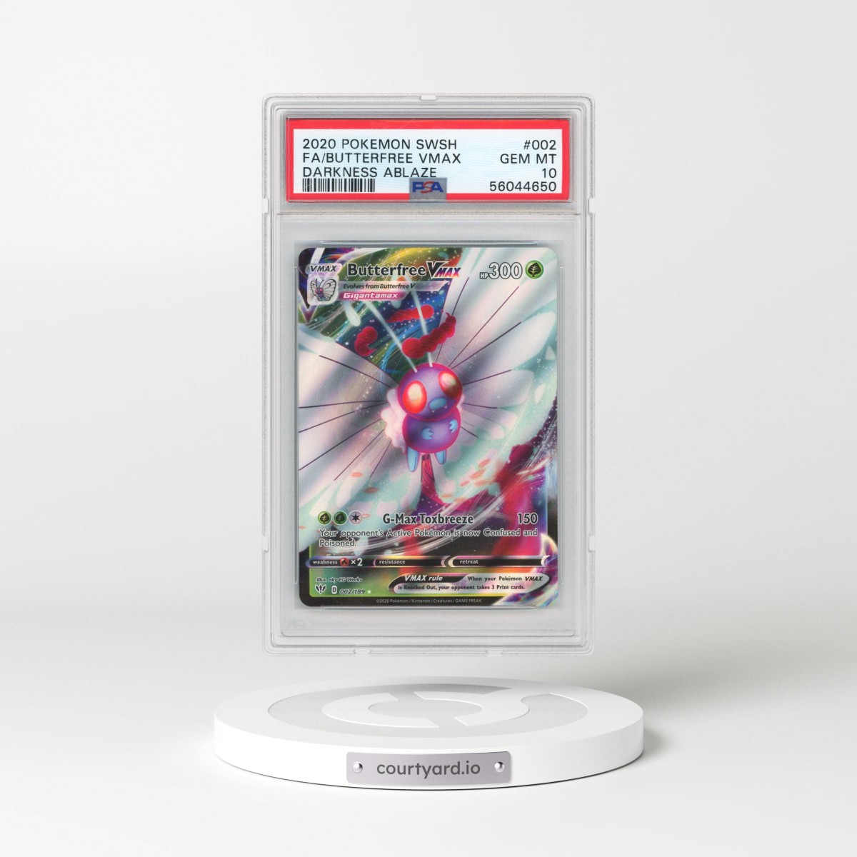 2020 Pokémon Sword & Shield Darkness Ablaze #002 Butterfree Vmax - Full Art (PSA 10 GEM MINT)