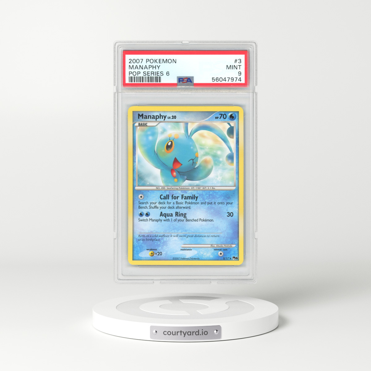 2007 Pop Series 6 #3 Manaphy (PSA 9 MINT)