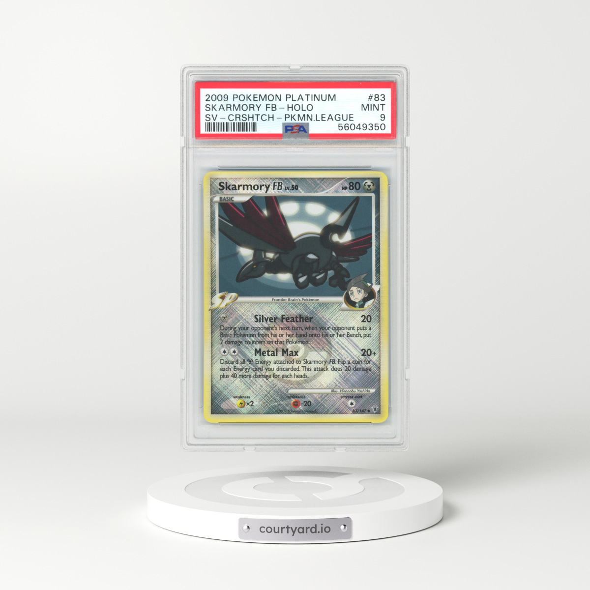 2009 Platinum - Supreme Victors #83 Skarmory FB - Holo Pokemon League (PSA 9 MINT)