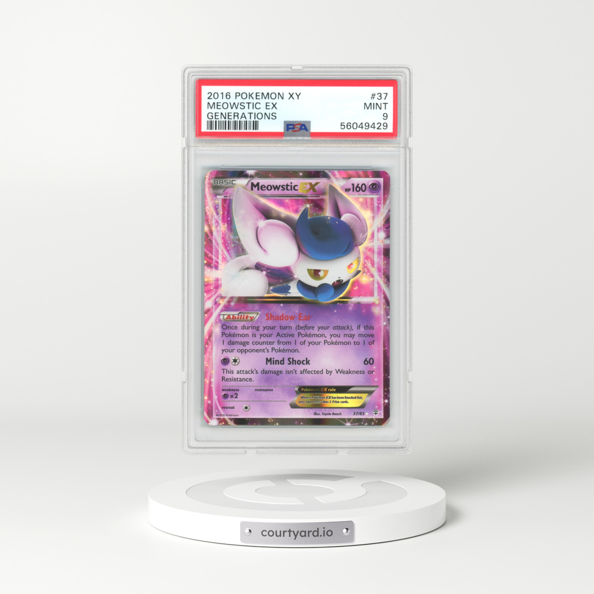 2016 Generations #37 Meowstic EX (PSA 9 MINT)