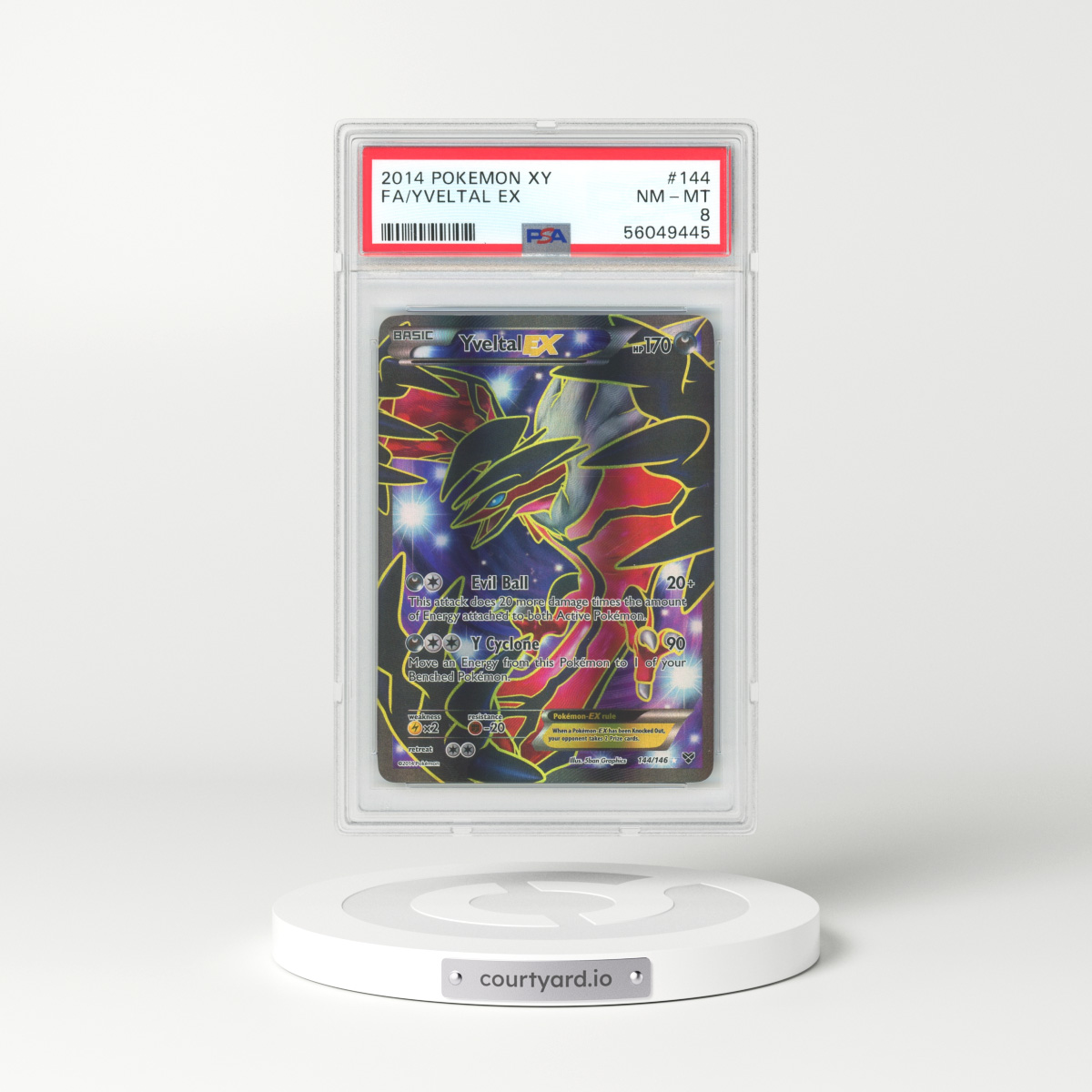 2014 XY #144 Yveltal EX - Full Art Holo (PSA 8 NM-MT)