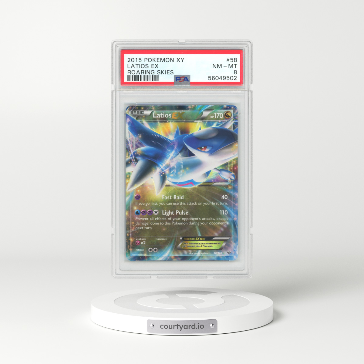 2015 Roaring Skies #58 Latios EX - Full Art Holo (PSA 8 NM-MT)