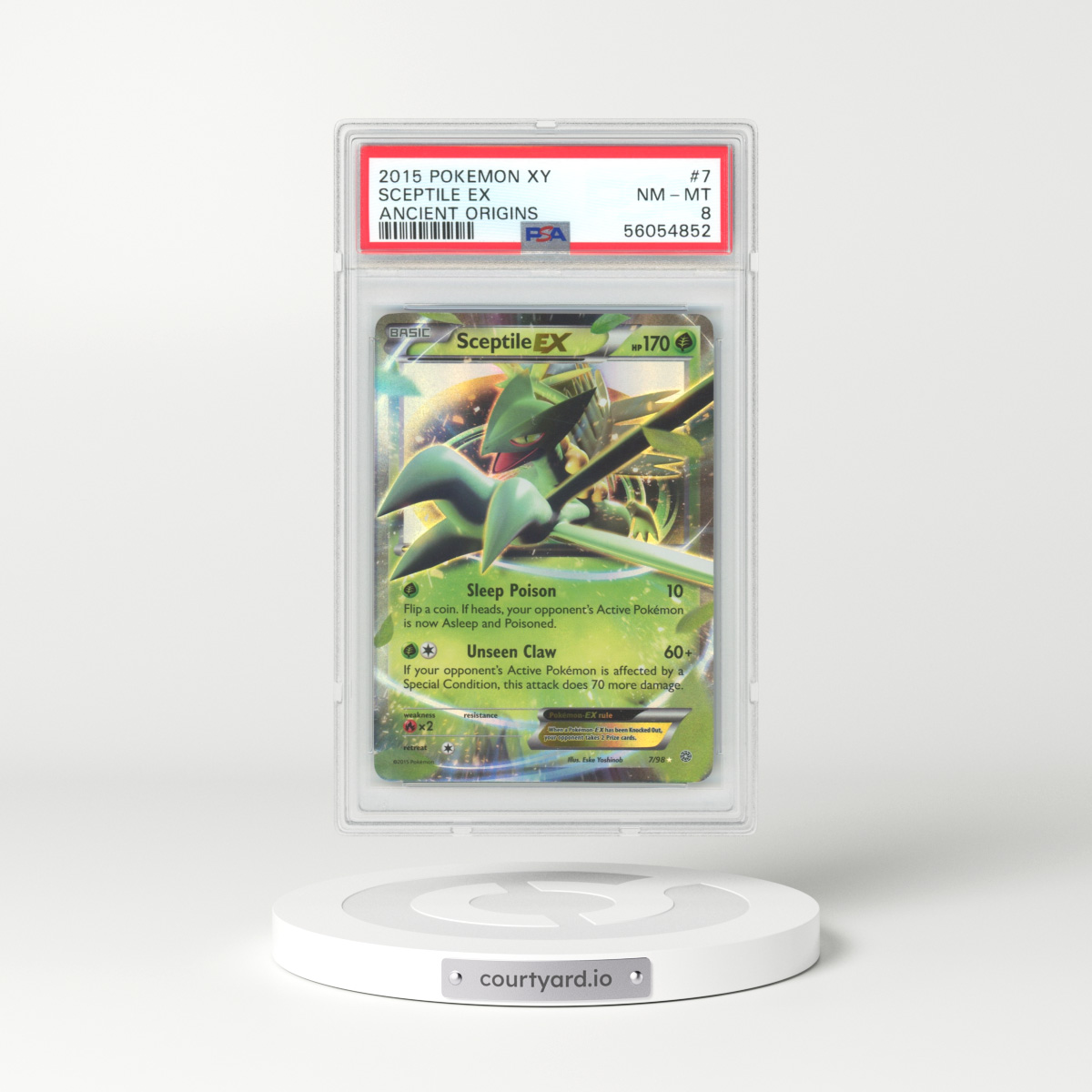 2015 Ancient Origins #7 Sceptile EX - Full Art Holo (PSA 8 NM-MT)