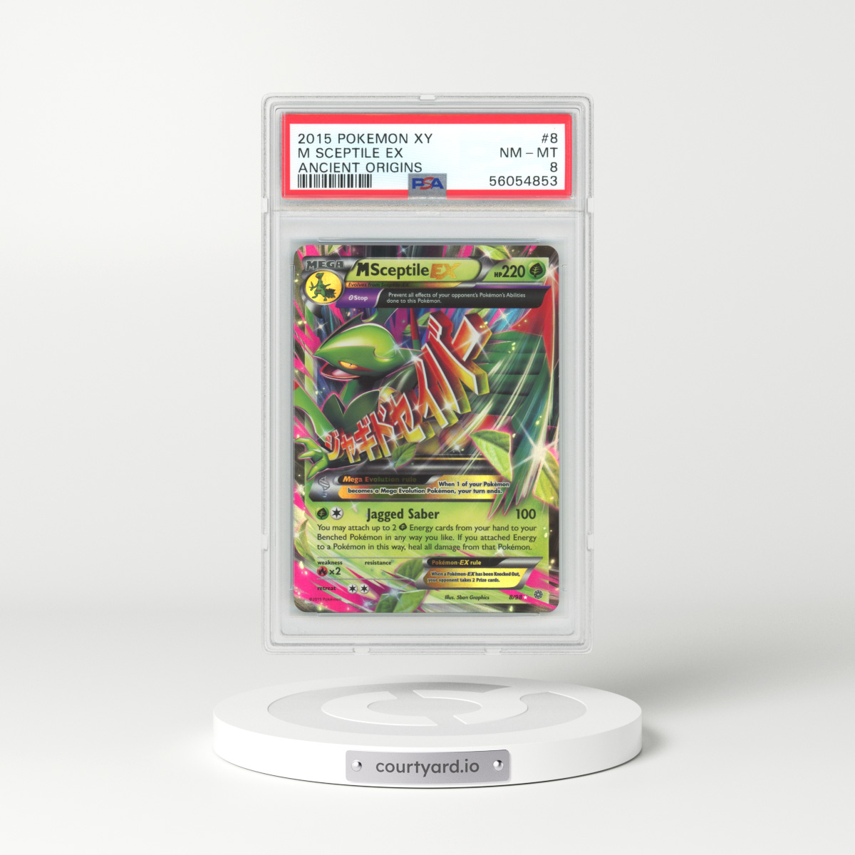 2015 Ancient Origins #8 M Sceptile EX - Full Art Holo (PSA 8 NM-MT)