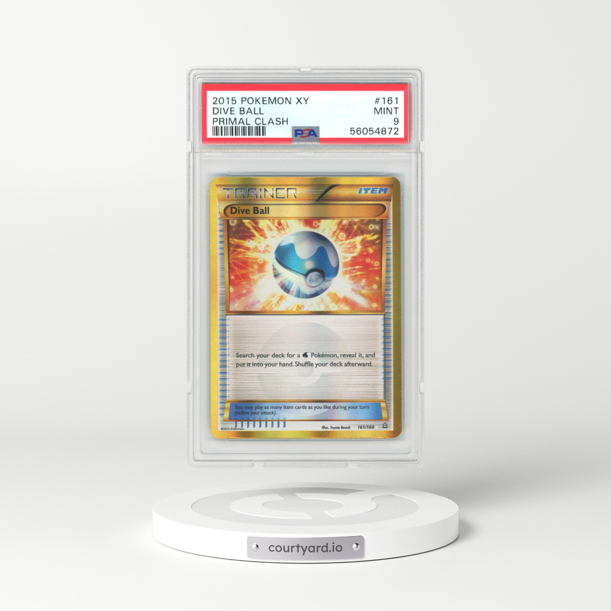 2015 Primal Clash #161 Dive Ball - Holo (PSA 9 MINT)