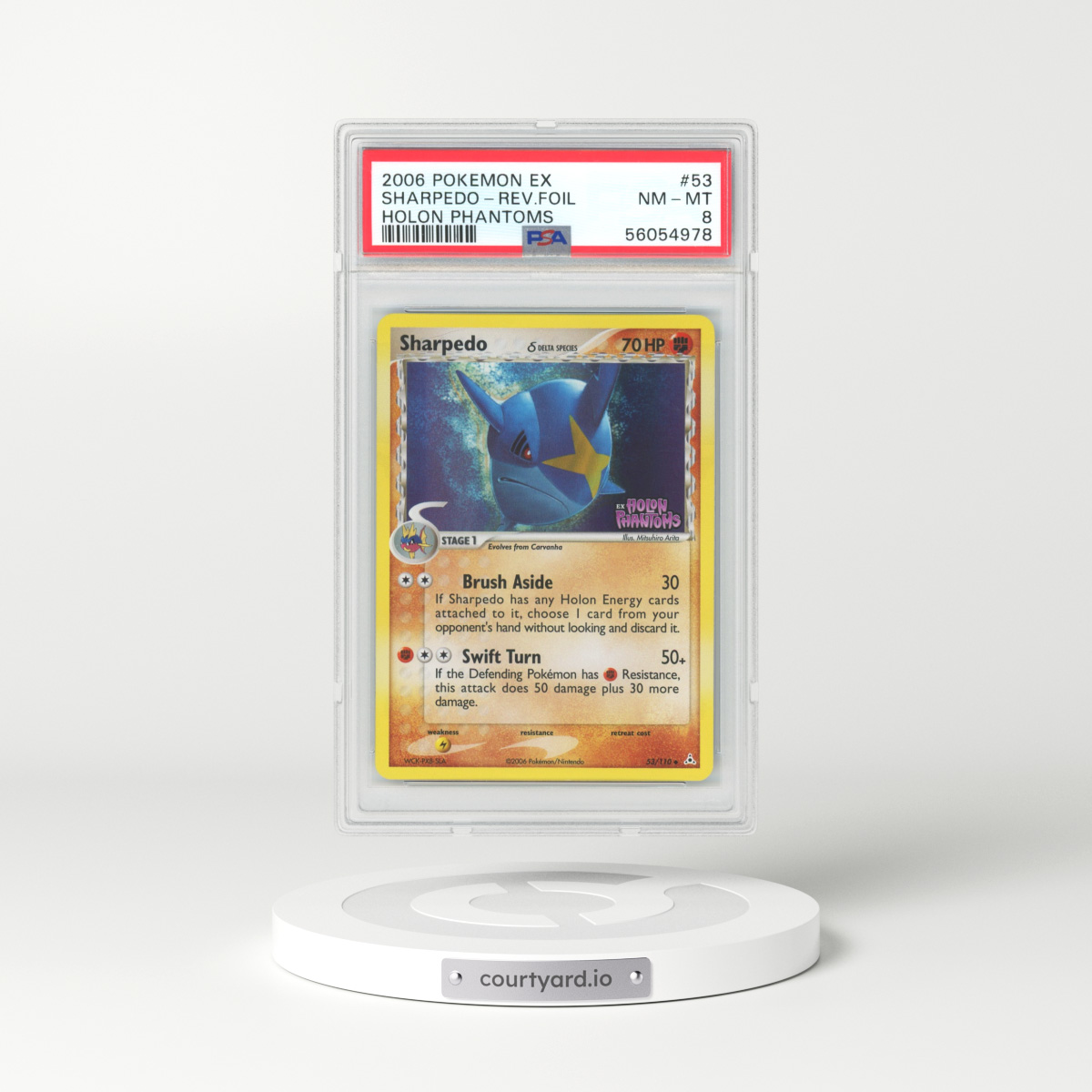 2006 EX Holon Phantoms #53 Sharpedo - Holo (PSA 8 NM-MT)