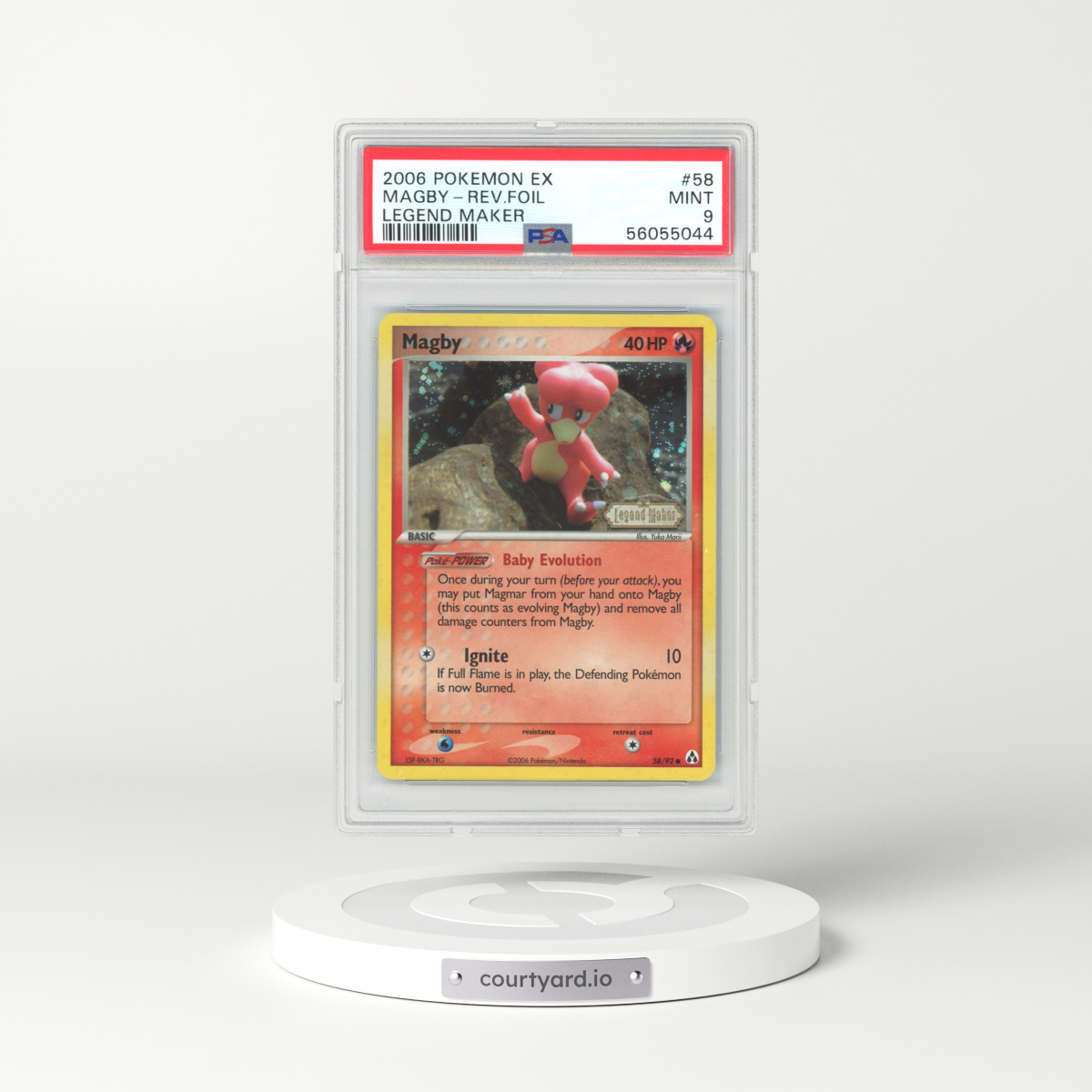 2006 EX Legend Maker #58 Magby - Holo (PSA 9 MINT)