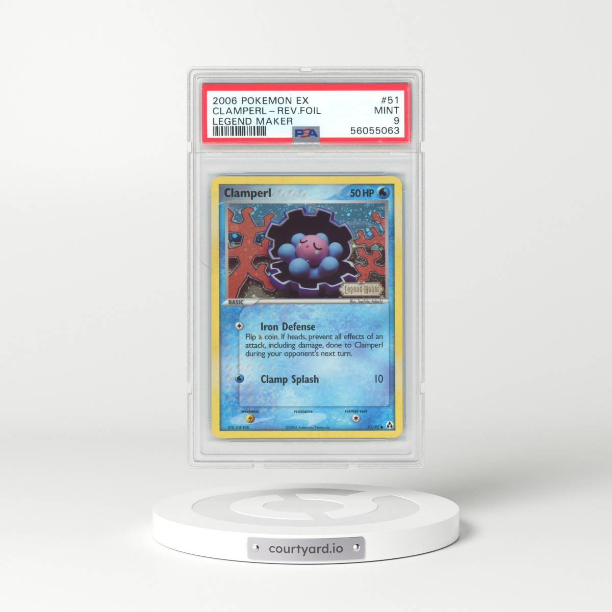 2006 EX Legend Maker #51 Clamperl - Holo (PSA 9 MINT)
