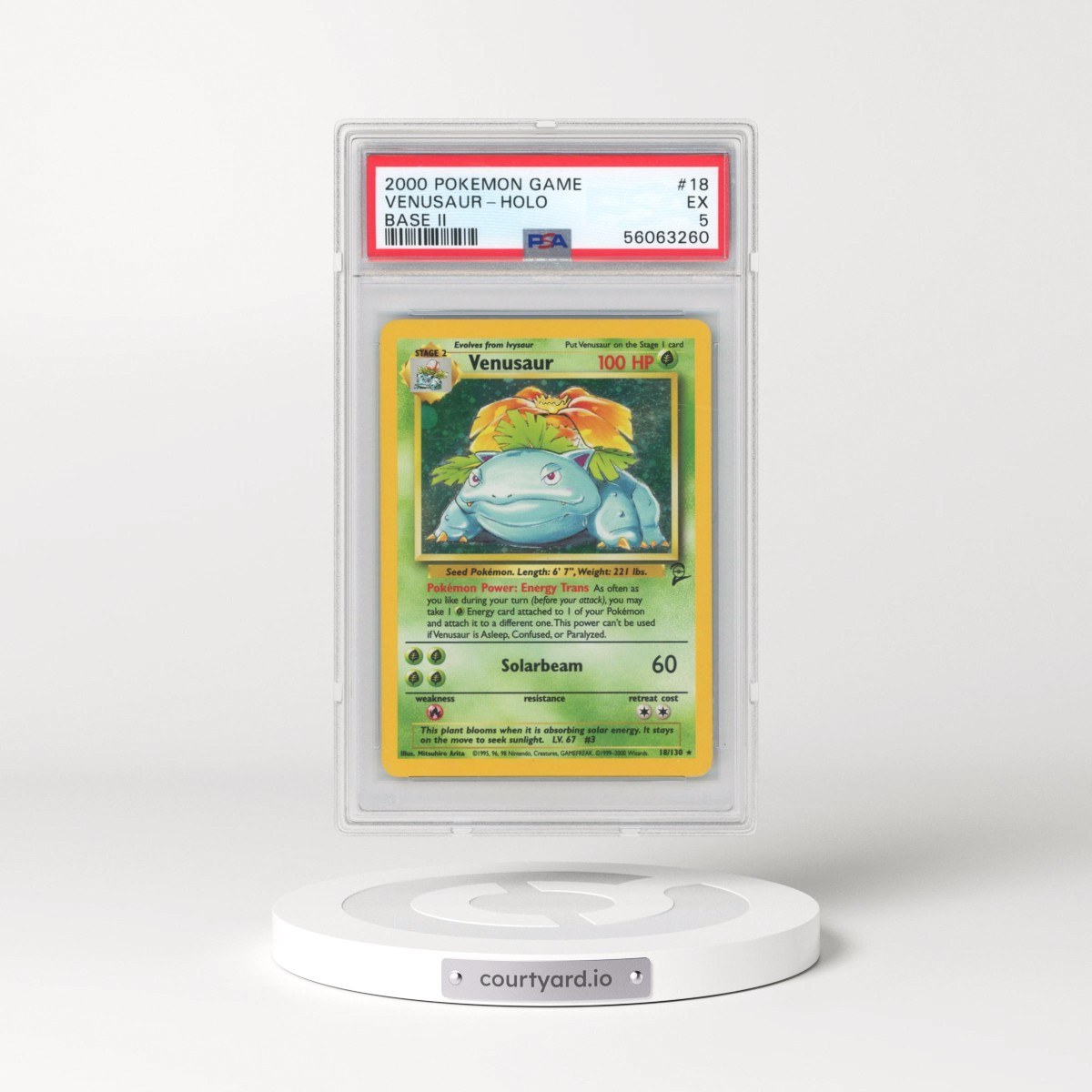 2000 Pokémon Game Base II #18 Venusaur - Holo (PSA 5 EX)