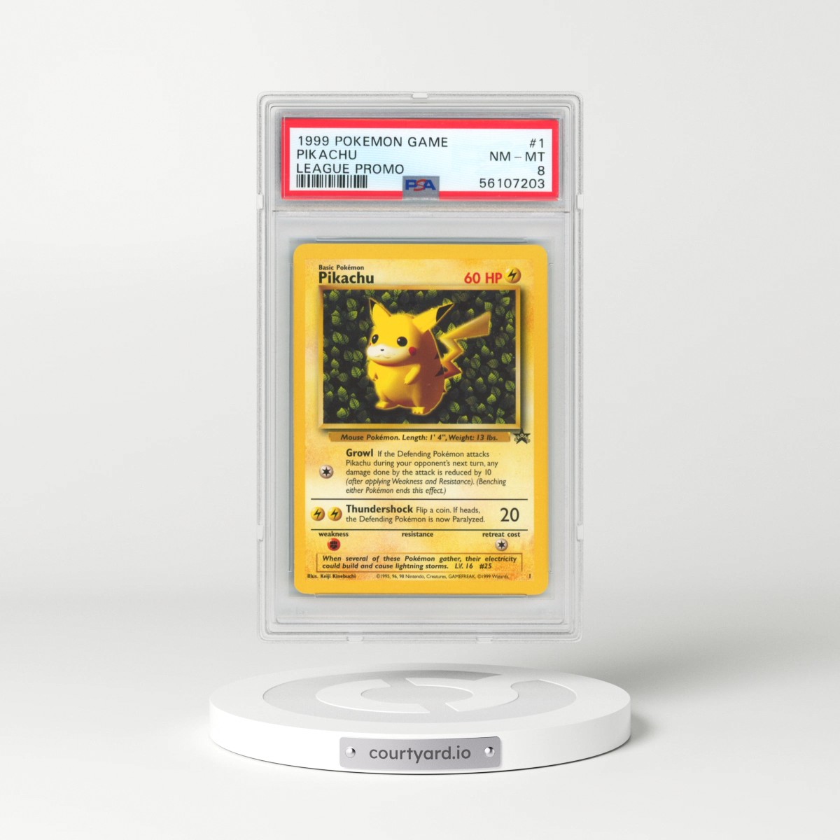 1999 Pokémon League Promo #1 Pikachu (PSA 8 NM-MT)
