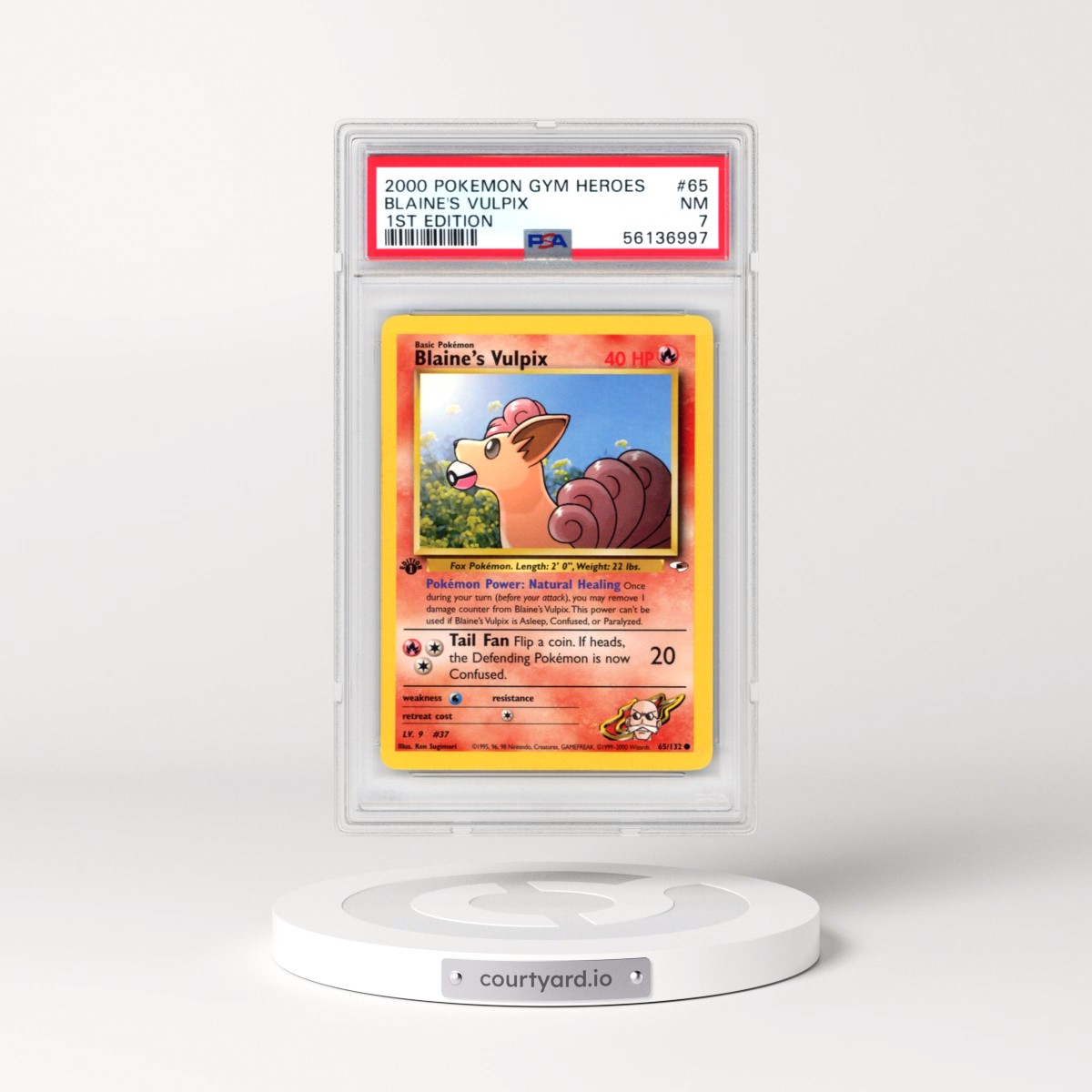2000 Pokémon Gym Heroes #65 Blaine's Vulpix - 1st Edition (PSA 7 NM)