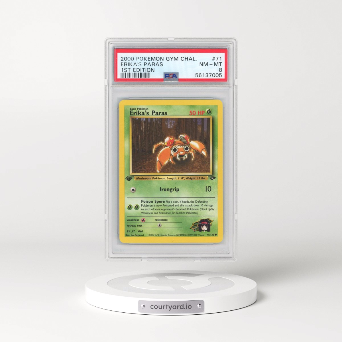 2000 Pokémon Gym Challenge #71 Erika's Paras - 1st Edition (PSA 8 NM-MT)