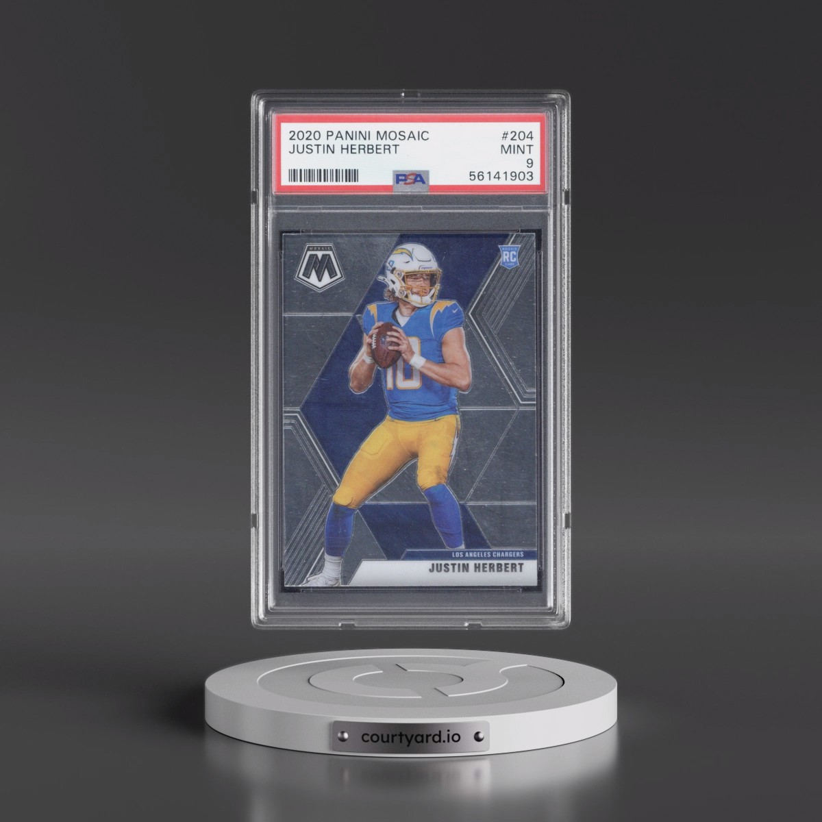 2020 Panini Mosaic #204 Justin Herbert (PSA 9 MINT)