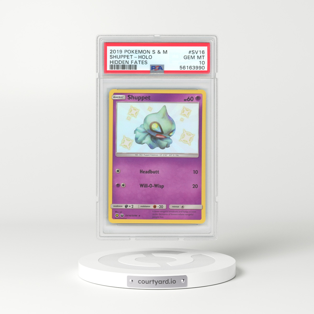 2019 Hidden Fates #SV16 Shuppet - Holo (PSA 10 GEM MINT)
