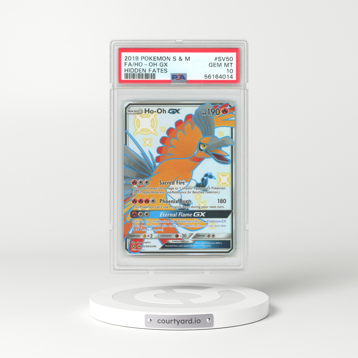 2019 Hidden Fates #SV50 Ho-oh GX - Full Art Holo (PSA 10 GEM MINT)