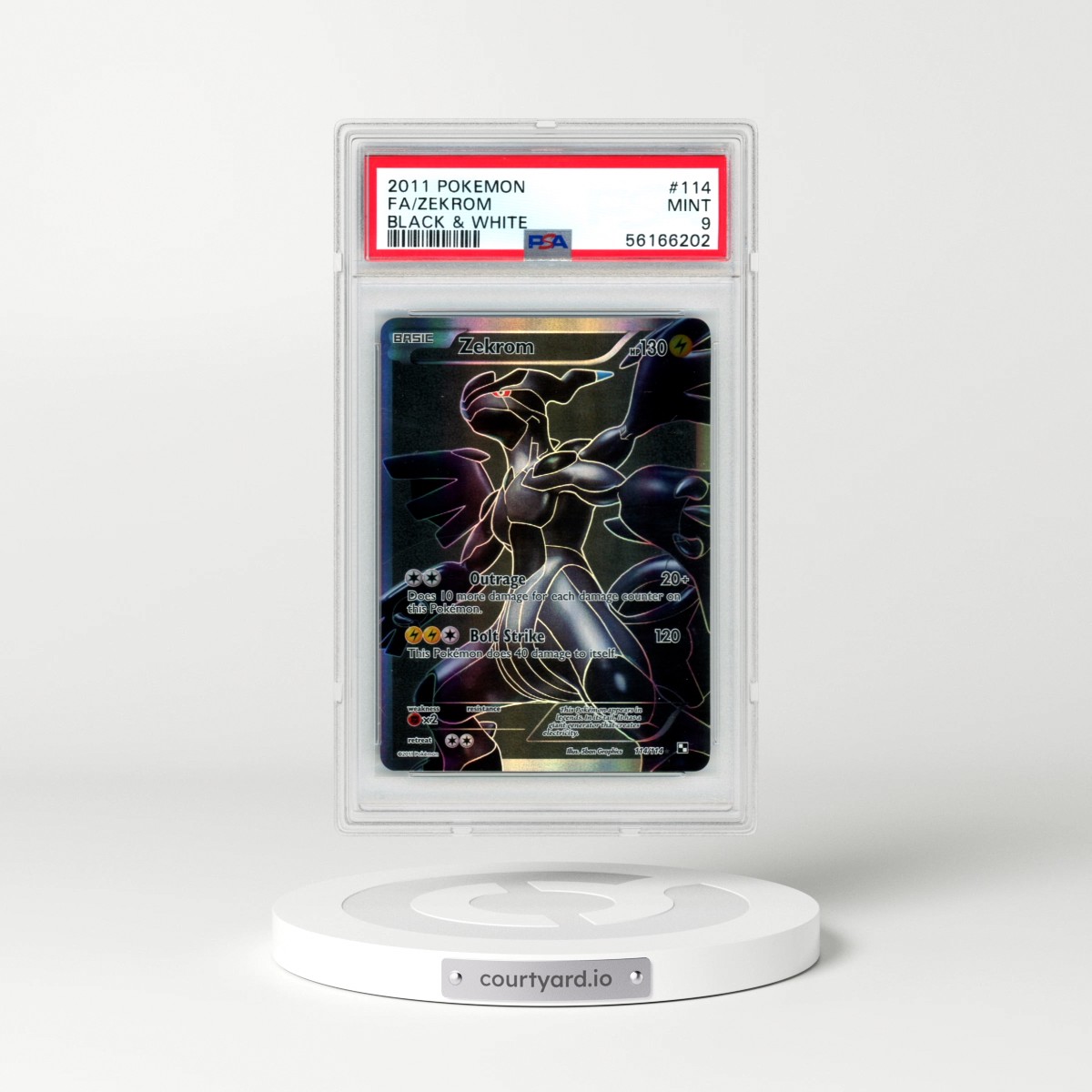 2011 Pokémon Black & White #114 Zekrom - Full Art (PSA 9 MINT)