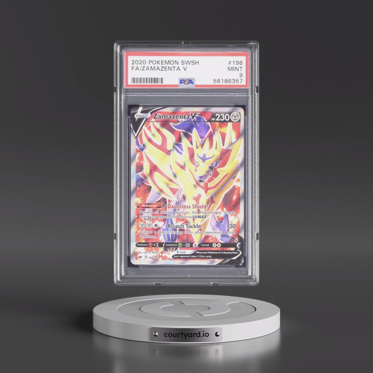 2020 Pokémon Sword & Shield #196 Zamazenta V - Holo Full Art (PSA 9 MINT)