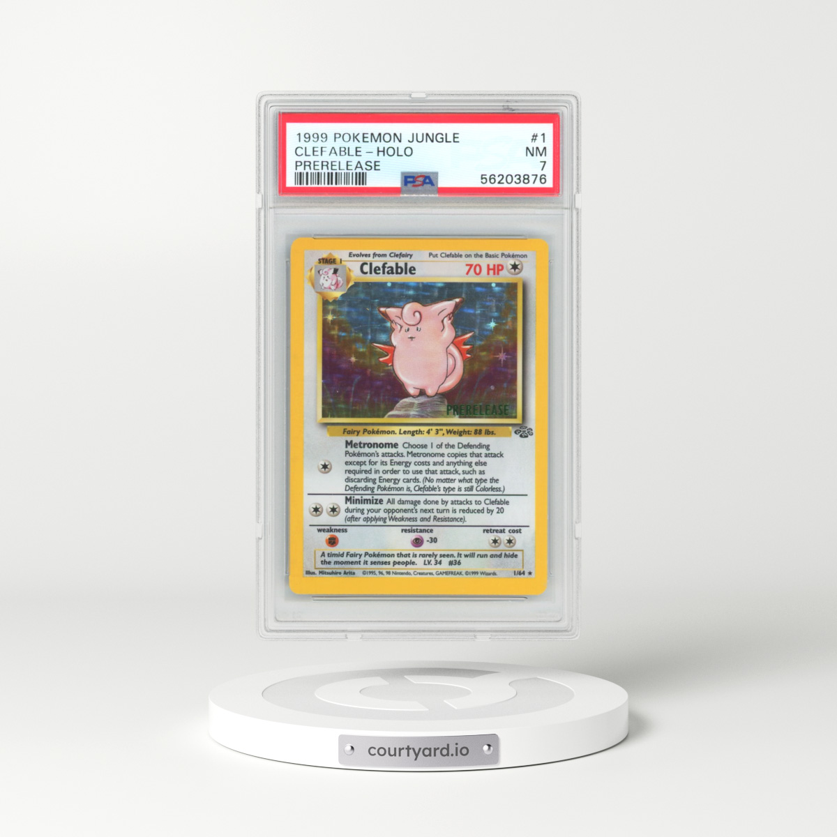1999 Jungle #1 Clefable - Holo Prerelease (PSA 7 NM)
