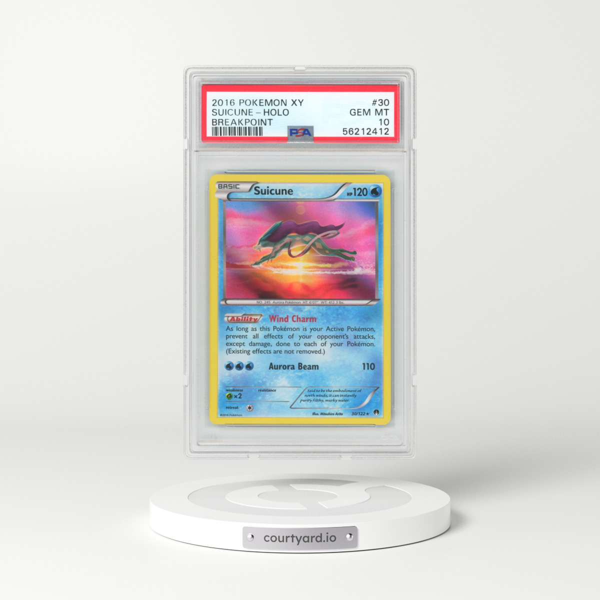 2016 Pokémon XY Breakpoint #30 Suicune - Holo (PSA 10 GEM MINT)