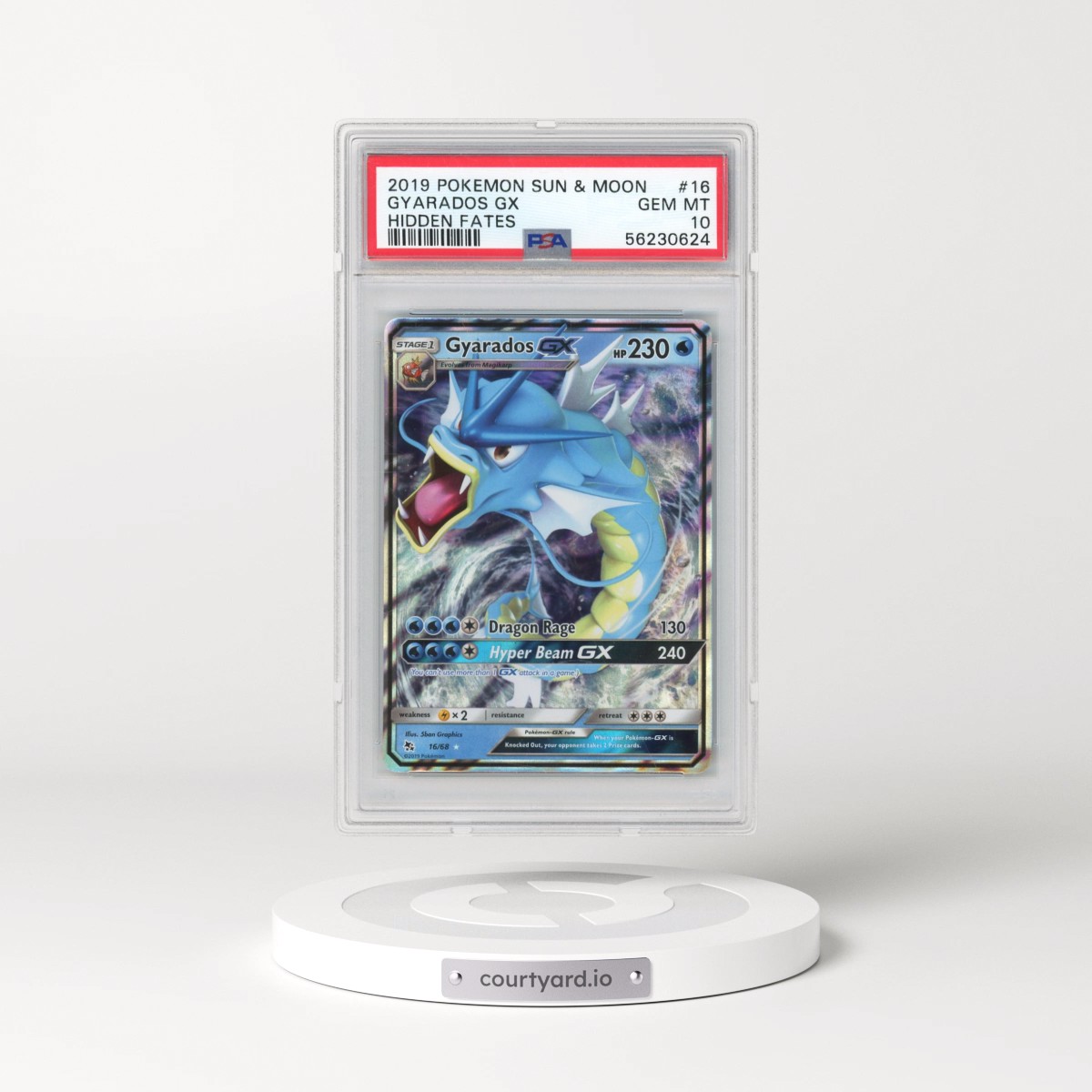 2019 Pokémon Sun & Moon Hidden Fates #16 Gyarados GX - Holo (PSA 10 GEM MINT)