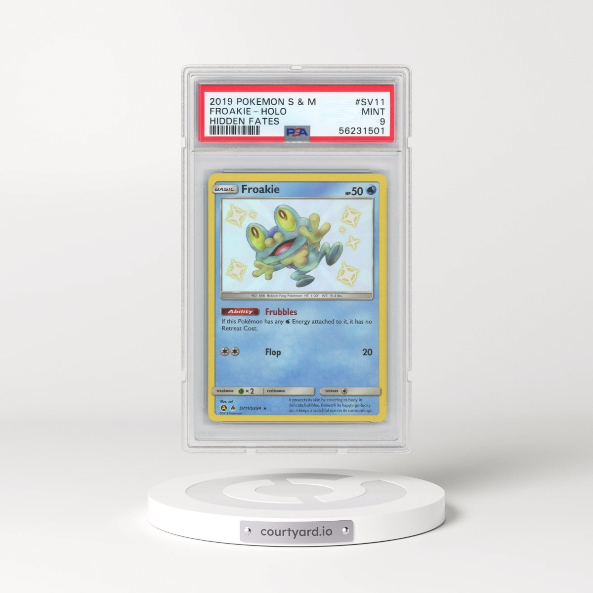 2019 Pokémon Sun & Moon Hidden Fates #SV11 Froakie - Holo (PSA 9 MINT)